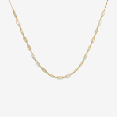 Made in Italy 10K Gold 18 Inch Solid Mesh Chain Necklace