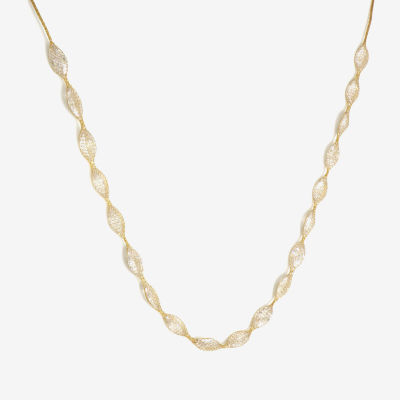 Made in Italy 10K Gold 18 Inch Solid Mesh Chain Necklace