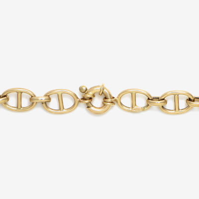 Made in Italy 14K Gold 7.5 Inch Hollow Link Chain Bracelet