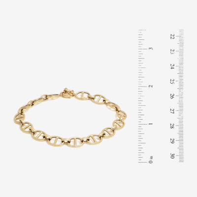 Made in Italy 14K Gold 7.5 Inch Hollow Link Chain Bracelet