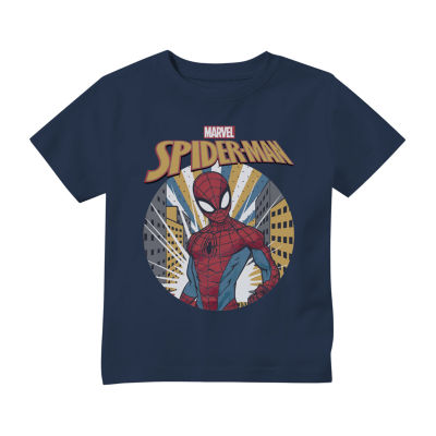 Toddler Boys Crew Neck Short Sleeve Spiderman Graphic T-Shirt