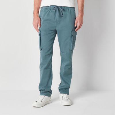 Arizona Mens Drawstring Waist Slim Fit Cargo Pant, Color China Blue