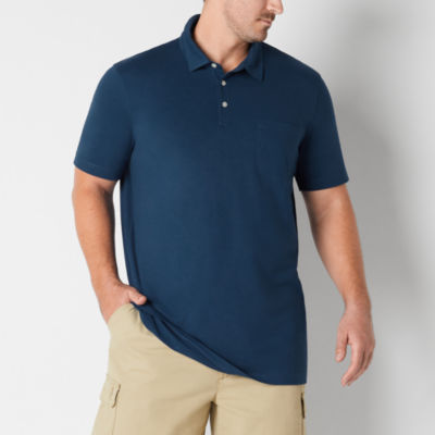 St. John's Bay Jersey Big and Tall Mens Regular Fit Short Sleeve Pocket Polo Shirt