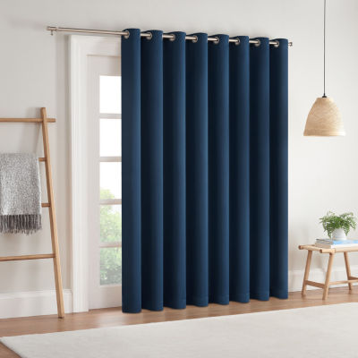 Eclipse Darrell Blackout Grommet Top Single Patio Door Curtain