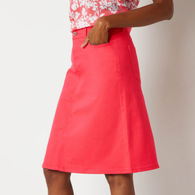 Liz Claiborne Sara Womens Mid Rise Denim Skirt