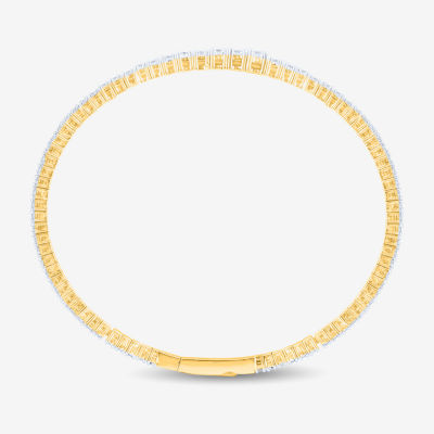 (H-I / Si2-I1) Womens 2 CT. T.W. Lab Grown White Diamond 10K Gold 6 3/4 Inch Tennis Bracelet