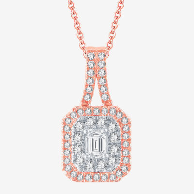 (G-H / Vs1-Vs2) Womens 1/2 CT. T.W. Lab Grown White Diamond 10K White, Yellow, or Rose Gold Pendant Necklace