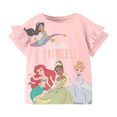 Xtreme Toddler Girls Crew Neck Short Sleeve Princess Graphic T-Shirt