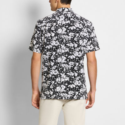 Van Heusen Mens Regular Fit Short Sleeve Floral Button-Down Shirt