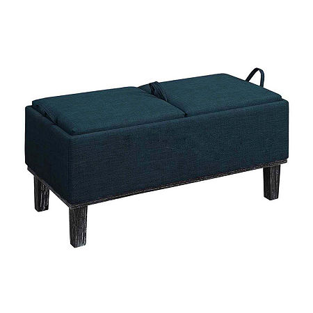 Designs4Comfort Storage Ottoman, One Size, Blue