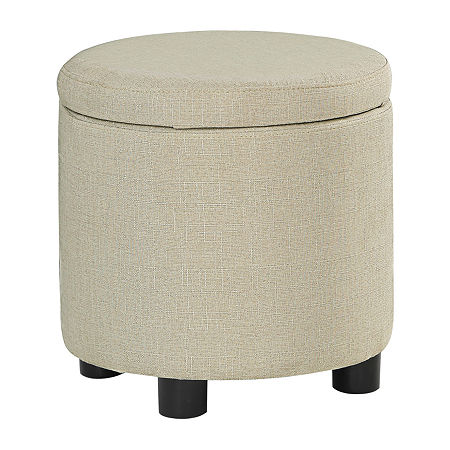 Designs4Comfort Round Storage Ottoman, One Size, Brown