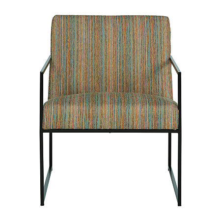 Signature Design By Ashley Aniak Multi Stripe Accent Chair, One Size, Brown