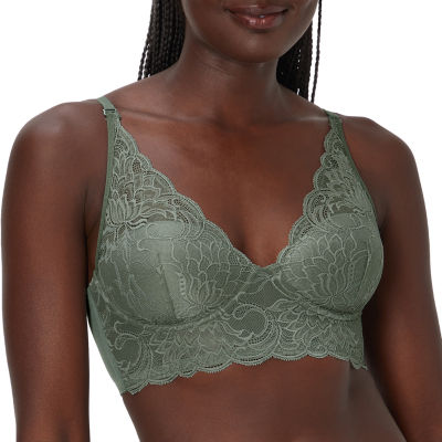 Maidenform Pure Comfort® Womens Lace Light Support Longline Wireless Bralette Dm1188