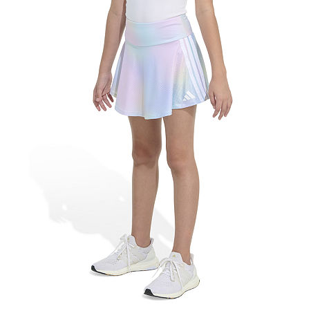 adidas Big Girls Mid Rise Skort, Medium (10-12), Blue