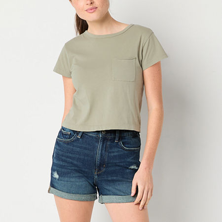 Arizona Womens Juniors Short Sleeve T-Shirt, 3x-large, Green