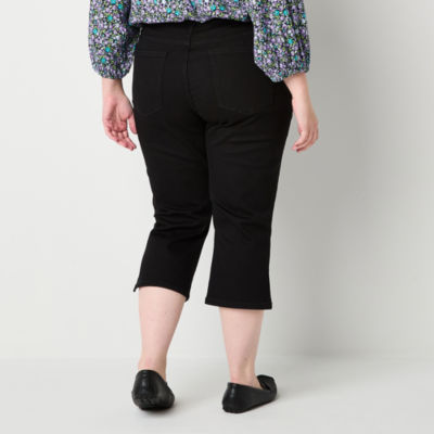 St. John's Bay Womens Plus Straight High Rise Cropped Pant