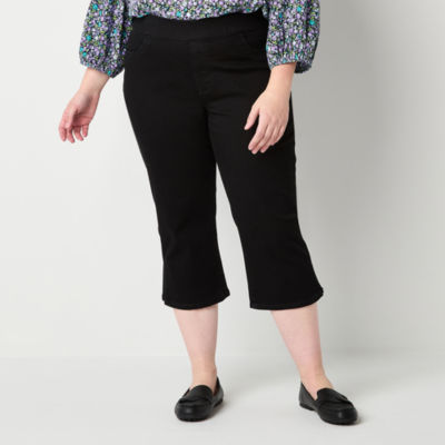 St. John's Bay Womens Plus Straight High Rise Cropped Pant