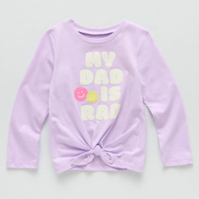 Okie Dokie Toddler & Little Girls Round Neck Long Sleeve Graphic T-Shirt