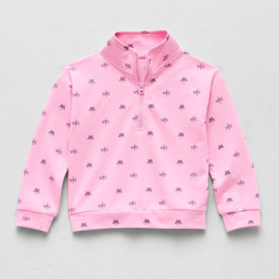 Okie Dokie Toddler & Little Girls Mock Neck Long Sleeve Casual Quarter-Zip Pullover