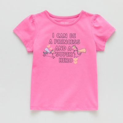Okie Dokie Toddler & Little Girls Round Neck Short Sleeve Graphic T-Shirt