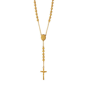 Details about   NECKLACE MEN'S ROSARY CRUCIFIX  STAINLESS STEEL Gold Color 25.19 in 145 CC 