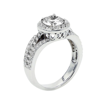 DiamonArt® Cubic Zirconia Sterling Silver Halo Ring