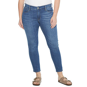 a.n.a - Plus Womens Mid Rise Skinny Jean, Color: Medium Lakeside
