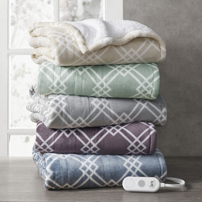 Serta Printed Plush Lightweight Electric Throw - JCPenney