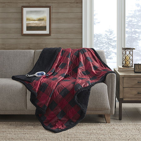 Woolrich Linden Lightweight Electric Throw, One Size, Red