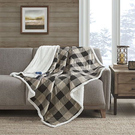 Woolrich Linden Lightweight Electric Throw, One Size, Beige