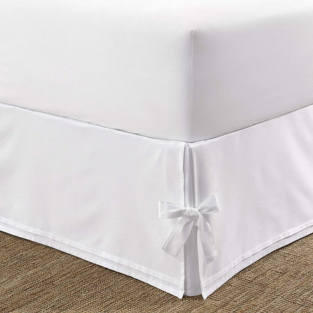 Laura Ashley Solid Tailored 16" Bed Skirt, One Size, White