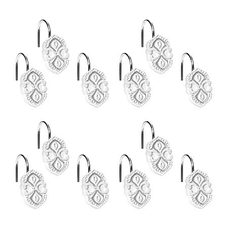 Popular Bath Monaco Shower Curtain Hooks, One Size, White