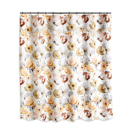 Popular Bath Poppy Fields Shower Curtain, One Size, Yellow