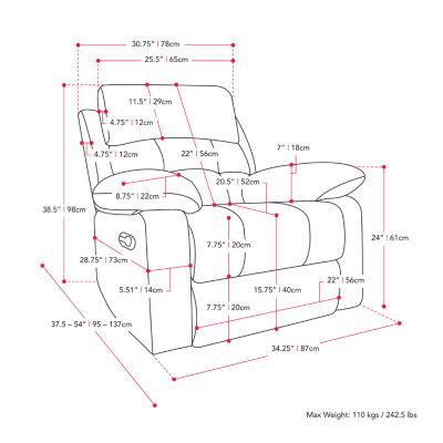 Oren Pad-Arm Manual Recliner