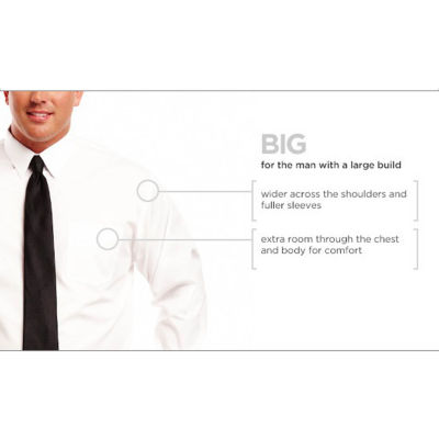 J.Ferrar Mens Easy-Care Stretch Long Sleeve Big and Tall Dress Shirt
