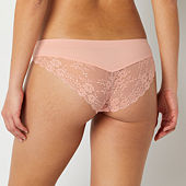 Seamless Cheeky Panty with Lace Inserts