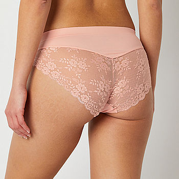 Seamless Microfibre And Lace Cheeky Briefs