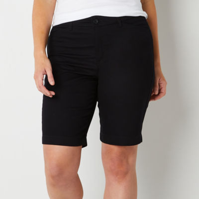 St. John's Bay Womens Mid Rise Chino Short-Tall