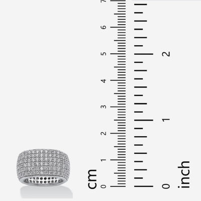 Diamonart 12MM 3 CT. T.W. White Cubic Zirconia Sterling Silver Round Eternity Band