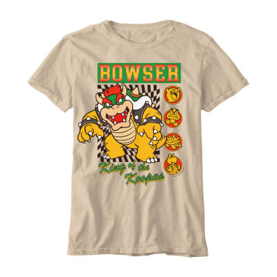 Little & Big Boys Bowser Crew Neck Short Sleeve Super Mario Graphic T-Shirt