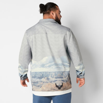 Stylus X LaDarius Campbell Mens Big and Tall Scenic Canyon Printed Shirt Jacket