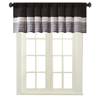 Madison Park Infinity 50"W X 18"L Polyoni Pintuck-Striped Rod Pocket Valance