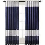 Madison Park Amador Polyoni 50"W X 84"L Pintuck-Striped Energy Saving Light-Filtering Rod Pocket Single Curtain Panel