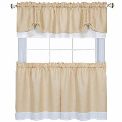 Darcy 3-pc. Rod Pocket Kitchen Curtains & Drapes Window Set