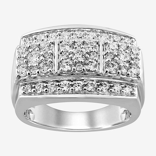 Mens 2 CT. T.W. Genuine White Diamond 10K Gold Fashion Ring