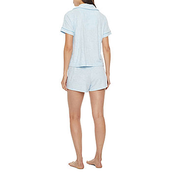 Juicy Couture Short Sleeve Shirt & Shorts 2-piece Pajama Set in