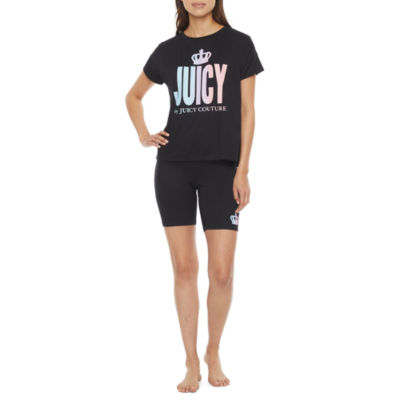 Juicy By Juicy Couture Womens Short Sleeve Crew Neck 2-pc. Shorts Pajama Set
