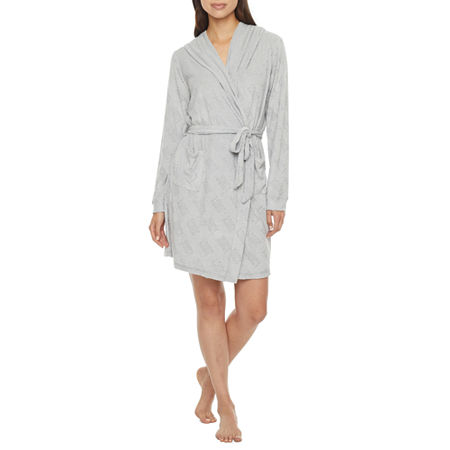 Juicy By Juicy Couture Womens Long Sleeve Short Length Robe, Large-x-large , Gray