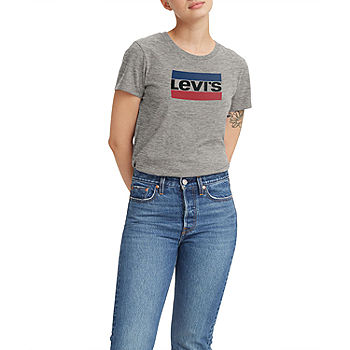 Levi's® Women's Tee Crew Neck Sleeve Graphic T-Shirt, Smokestack Heather -