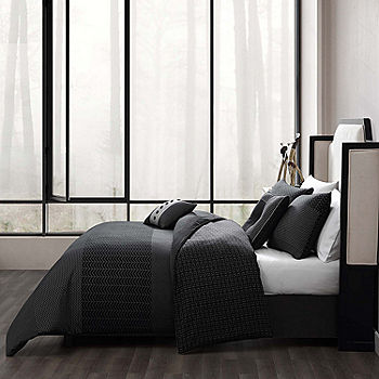Bebejan Asti Black 100% Cotton 5-Piece Reversible Comforter Set, King